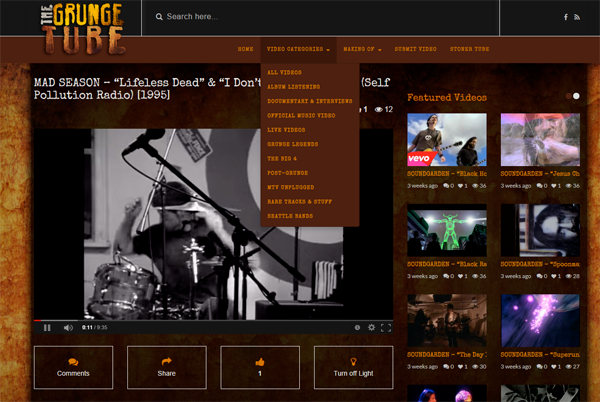 The Grunge Tube - Regarder video grunge rock