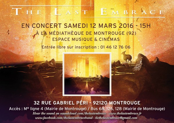 the last embrace, concert, gratuit, paris, montrouge