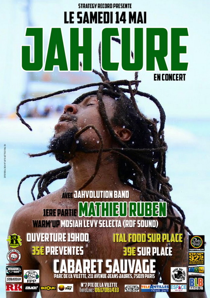 Jah Cure au Cabaret Sauvage 14 Mai 2016