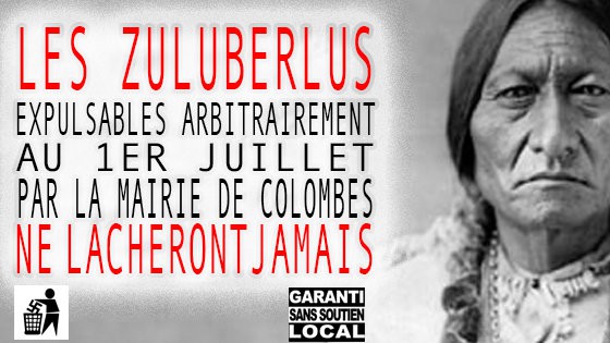 les zuluberlus, pétition, Colombes, expulsion