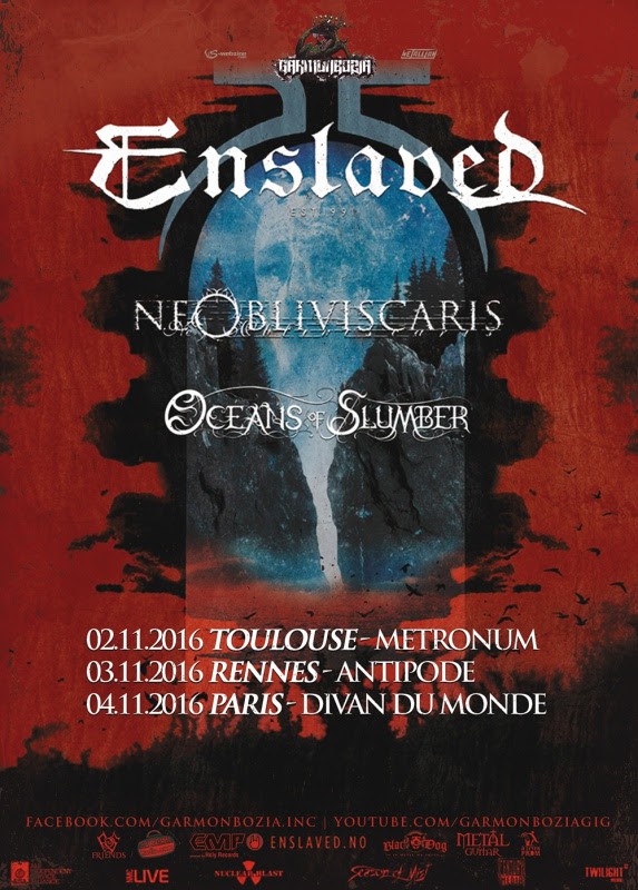 enslaved, ne obliviscaris, oceans of slumber, live, concert, france, 2016