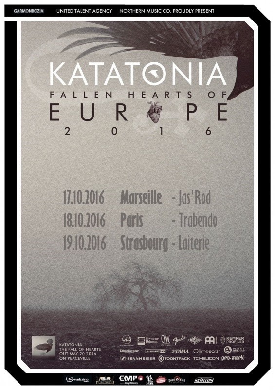 Katatonia, concerts, france, 2016, tournée française