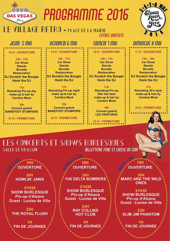 elsass rock and jive festival 2016, programme, affiche