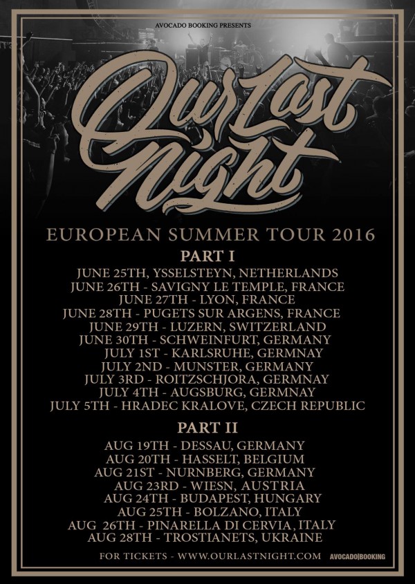 our last night, european tour, concert, post hardcore