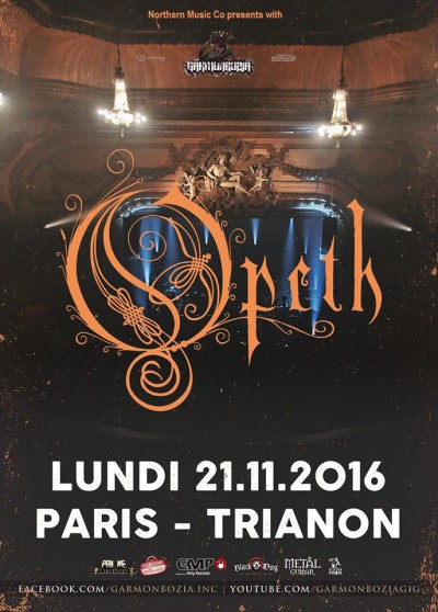 Opeth, Garmonbozia, Paris, Trianon, 2016, progressive metal,