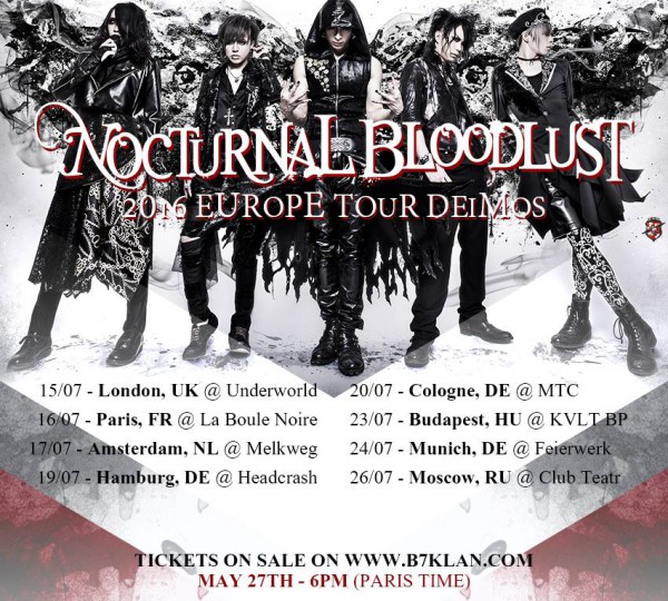 Nocturnal bloodlust, concert, paris, b7klan, japon, visual kei, metalcore