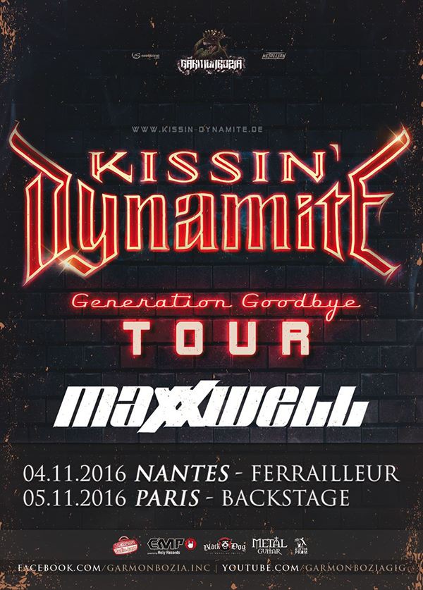 kissin dynamite, maxxwell, concerts, france, 2016, hard rock