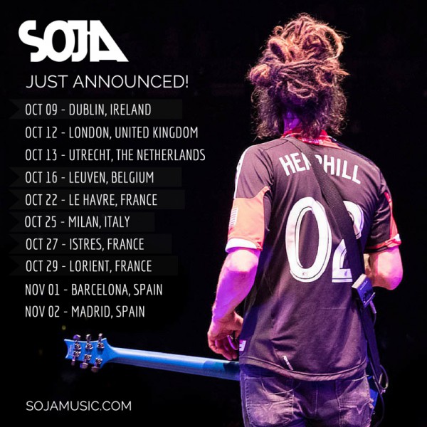 SOJA Europeen Tour 2016 Announcement
