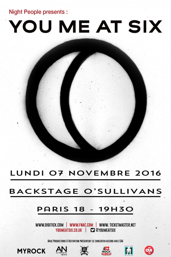 You me at six, rock, pop, concert, tournée, paris