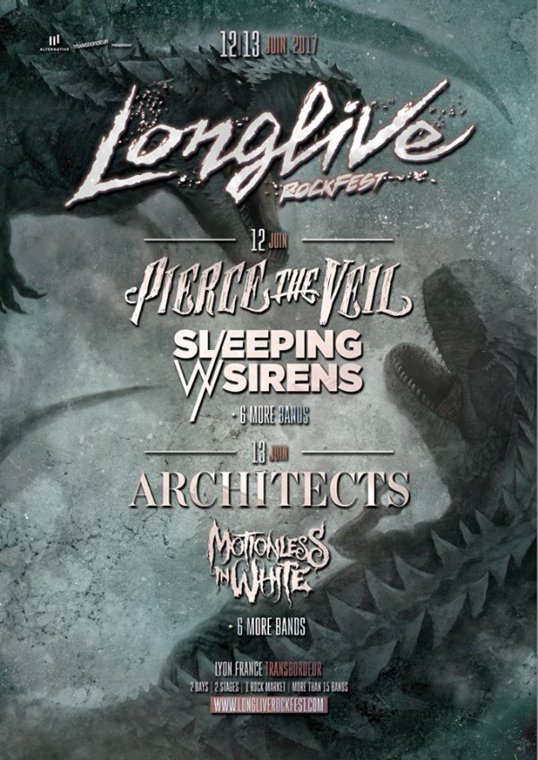 architects, motionless in white, sleeping with sirens, metalcore, pierce the veil, metalcore, longlive rockfest, lyon, 2017