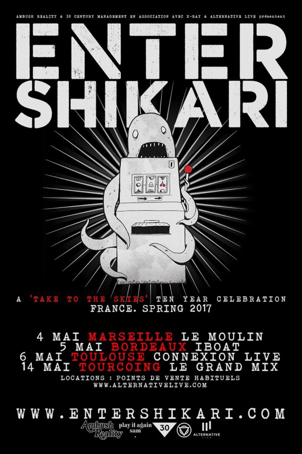 enter shikari, punk, rock, hardcore, metal, tournée, france