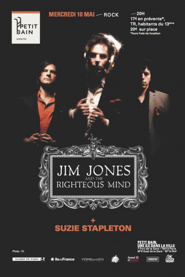 Jim Jones & The Righteous Mind - Petit Bain Paris 10 Mai 2017 Flyer