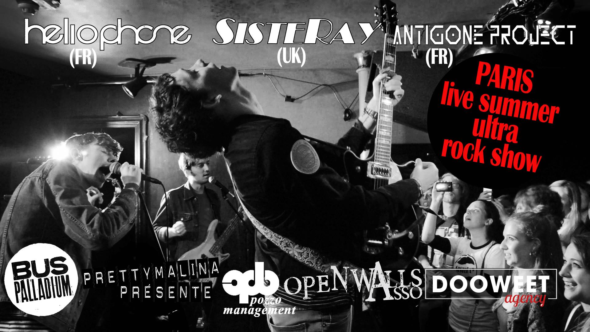 Sisteray, Antigone Project, Heliophone, Bus Palladium, concert