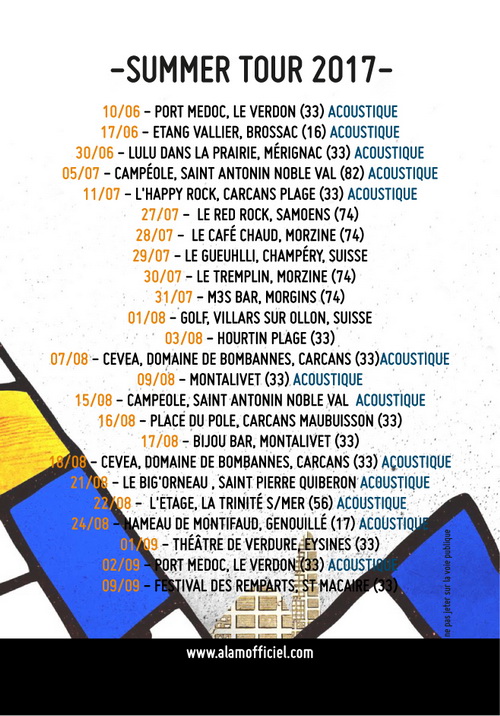 Alam tournée d'été 2017