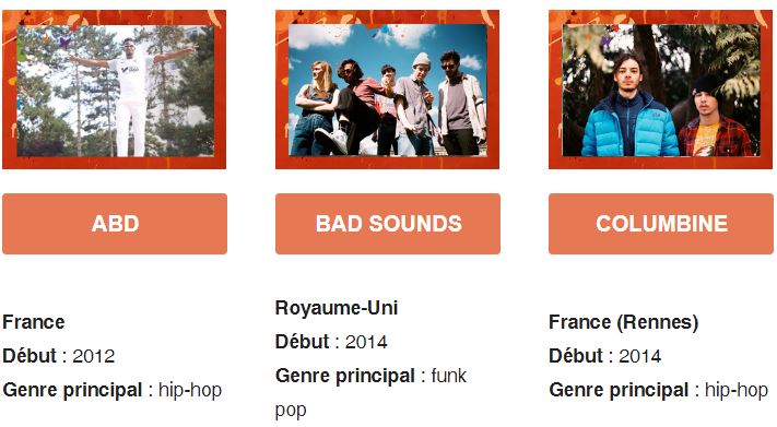 ABD, Bad Sounds, Columbine, Eight Rounds Rapid, Feder, Ghetto Kumbé, Trans Musicales 2017