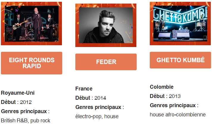 ABD, Bad Sounds, Columbine, Eight Rounds Rapid, Feder, Ghetto Kumbé, Trans Musicales 2017