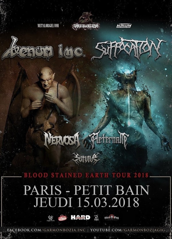 Venom Inc, Suffocation, Garmonbozia, petit bain, metal, death, black