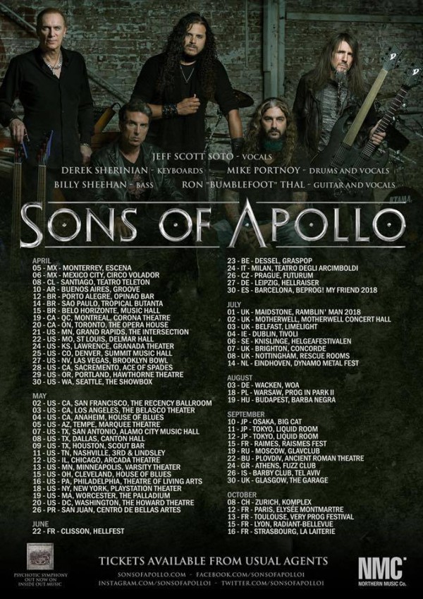 Sons of Apollo, Live, metal prog,