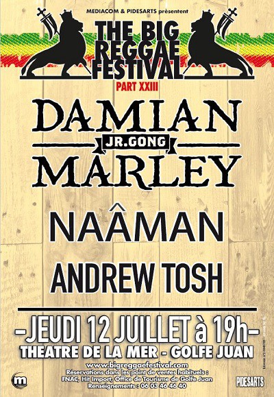 big reggae festival, golfe juan, damian marley