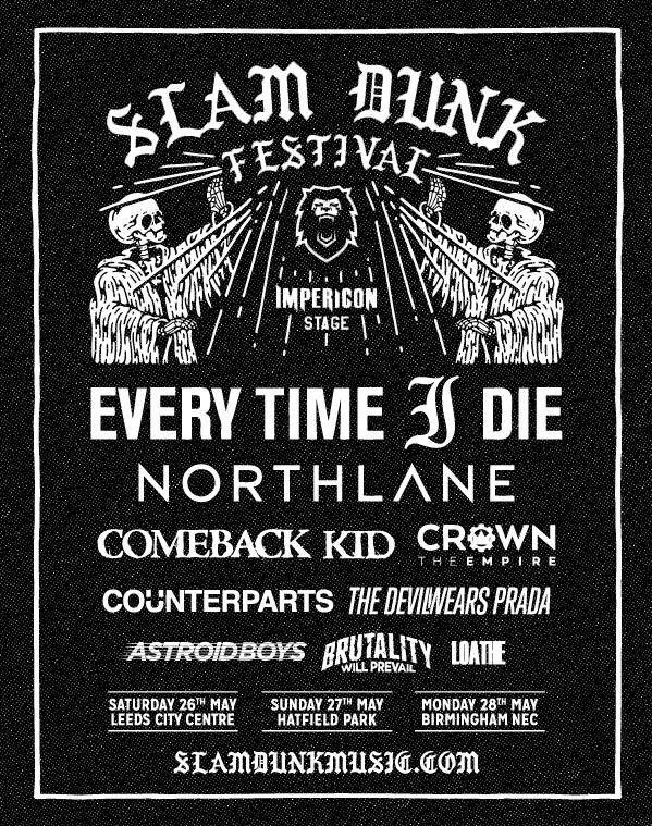 slam dunk, festival, uk, affiche, rock