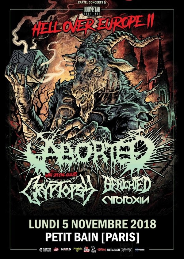 nouvel album, concert, petit bain, aborted, brutal death metal, cryptopsy, benighted, cytotoxin