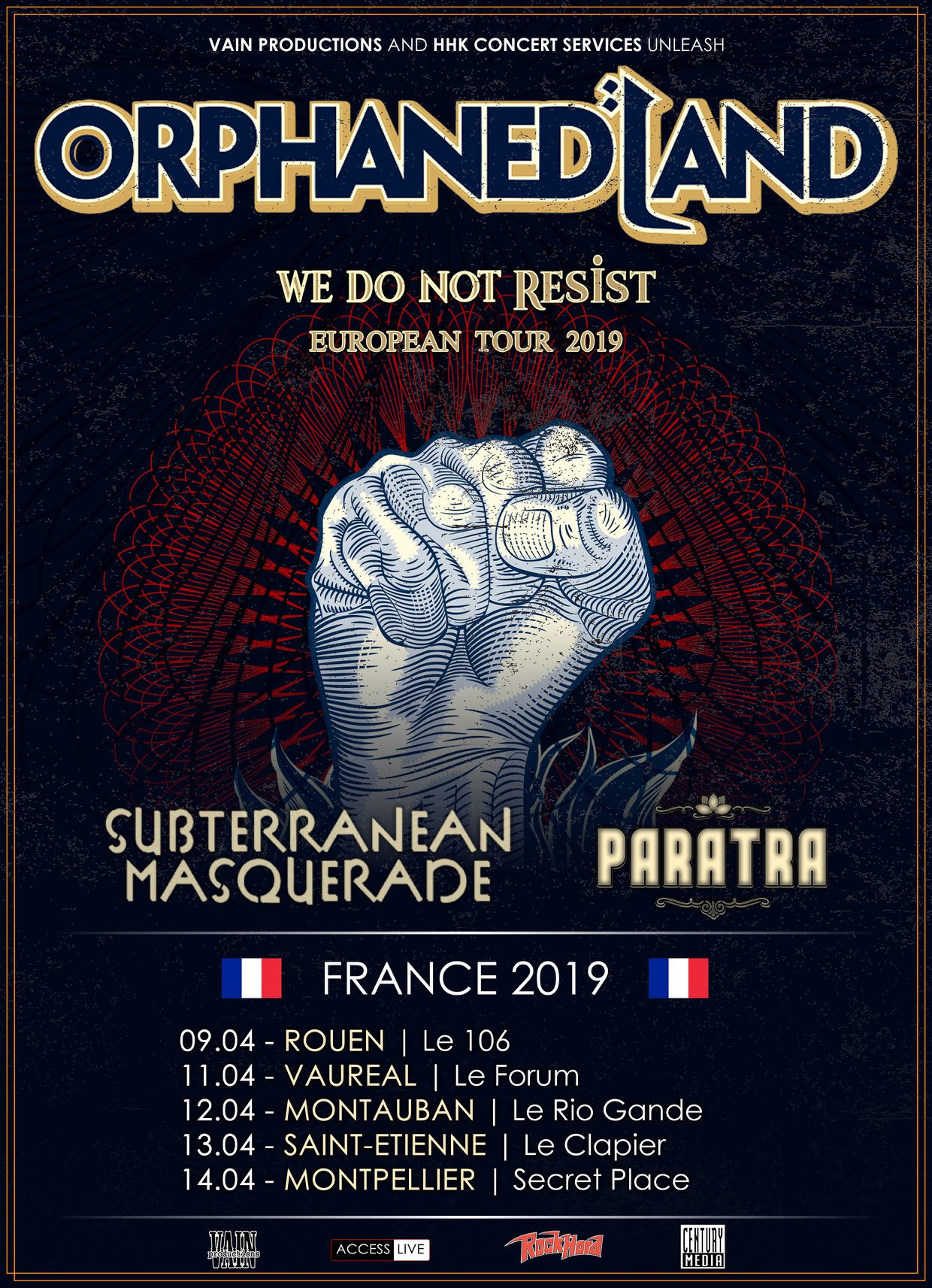 orphaned land, tournée 2019, we do not resist, access live