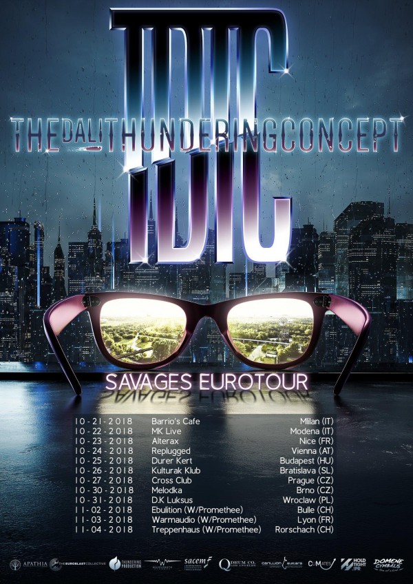 The Dali Thundering Concept, Live, tournée, Savages, Alterax, Nice, Warmaudio, Lyond