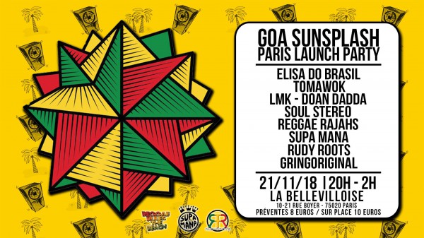 goa sunsplash, paris launch party, 21 novembre