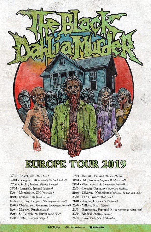 the black dahlia murder, death metal, tournée 2019, europe