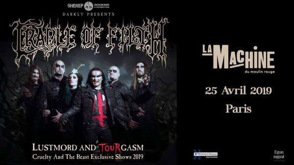 cradle of filth, concert, 2019, la machine, cruelty and the beast
