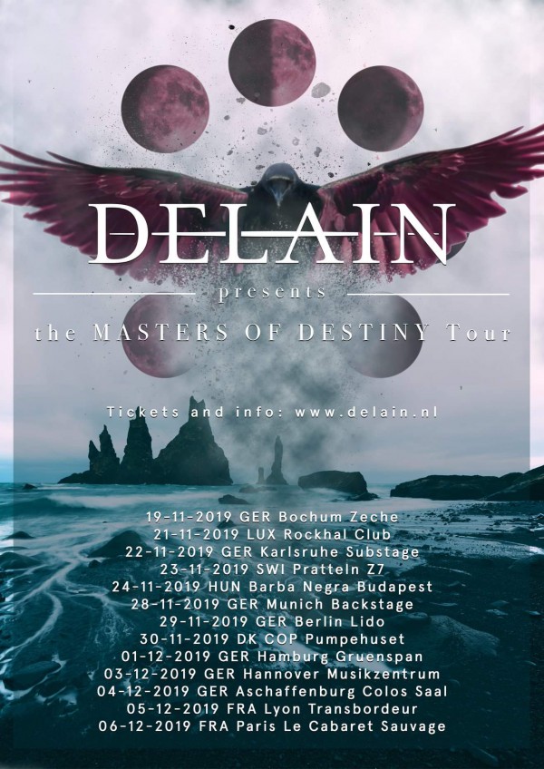 Delain, tournée, moon's hunter, the master of destiny tour, metal symphonique