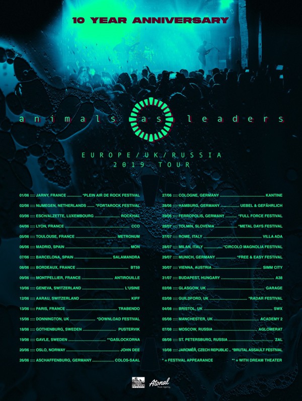 Animals as leaders, tournée 2019, anniversary