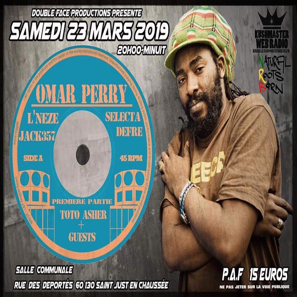 Affiche concert Omar Perry, Saint Just En Chaussée, le 23 mars