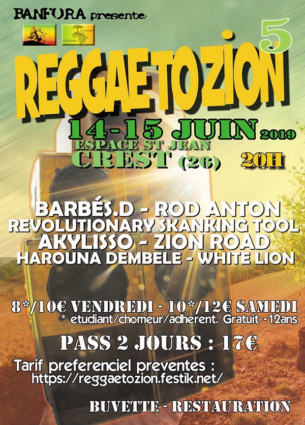 Affiche Reggae To Zion 2019