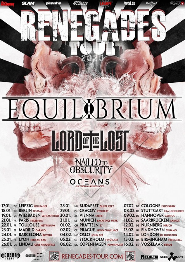 Equilibrium, tournée européenne, 2020, folk metal, folk metal épique, sixième album