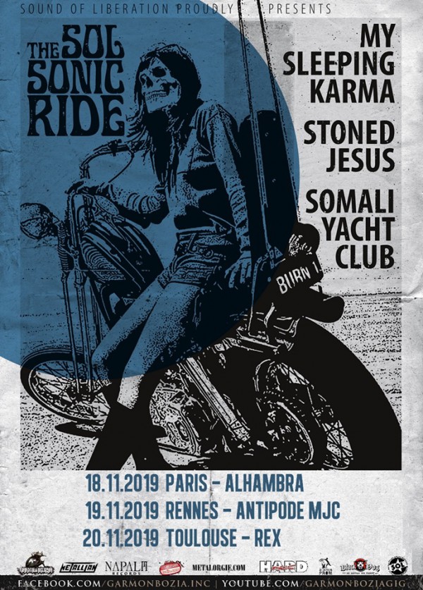 My sleeping karma, somali yacht club, stoned jesus, stoner metal, metal, 2019, tournée française, garmonbozia