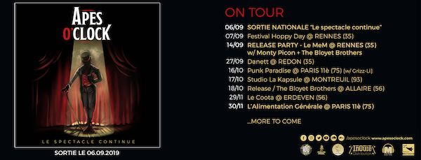 Apes O' Clock - Tournée automne 2019
