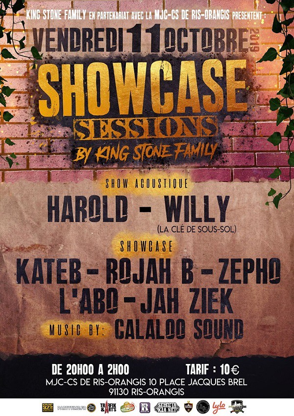 Flyer Showcase sessions by King Stone Family, le 11 octobre, Ris Orangis