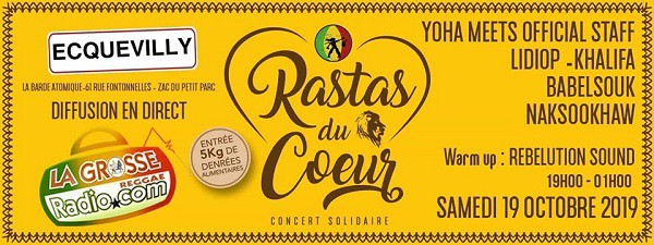 Flyer soirée Rastas du Coeur/Grosse Radio, le 19 octobre, Le Barde Atomique
