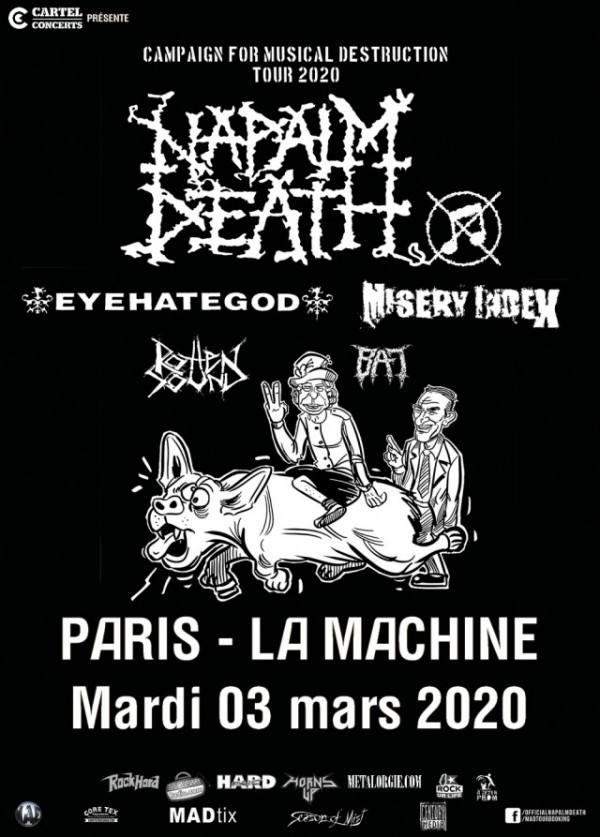 napalm death, death metal, grindcore, sludge, machine du moulin rouge, garmonbozia