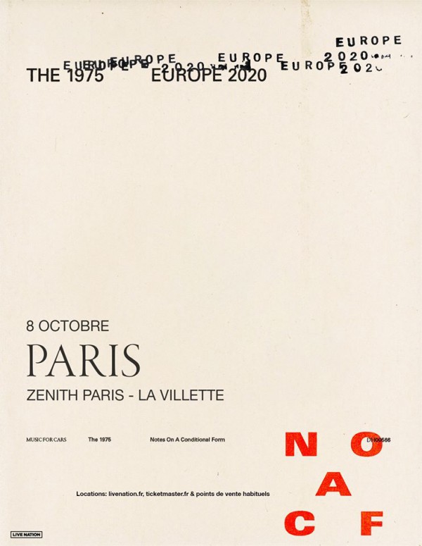 The 1975, indie rock, rock, concert, Zénith de Paris, 2020, Notes on a Conditional Form