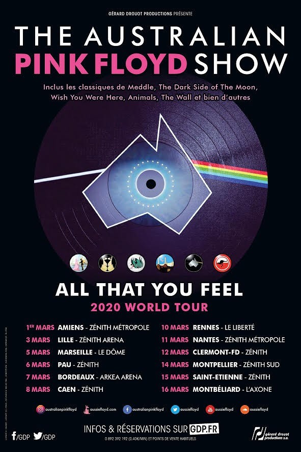 The Australian Pink Floyd Show, Rock, tournée, 2020, Pink Floyd, France