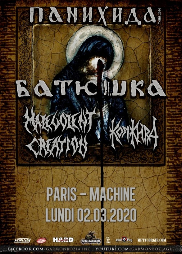 Batushka by Krzysztof Drabikowski,  Malevolent Creation, concert, 2020, black metal, Garmonbozia, Machine du moulin rouge