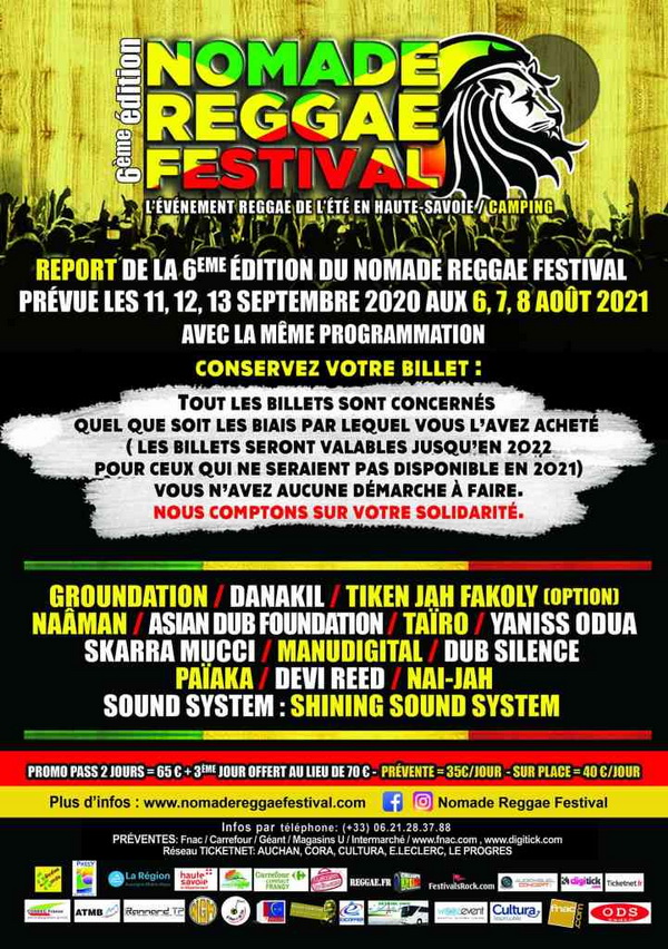 Nomade Reggae Festival 2020 reporté sur 2021