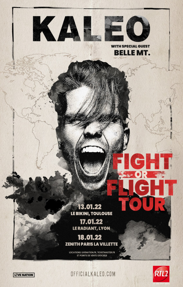 Kaleo, rock, 2021, tournée, Fight Of Flight Tour, Live Nation