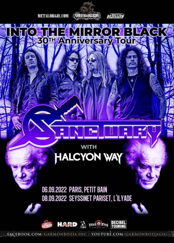 Sanctuary, concert, 2022, Into the Mirror Black, tournée anniversaire, Halcyon Way, Garmonbozia