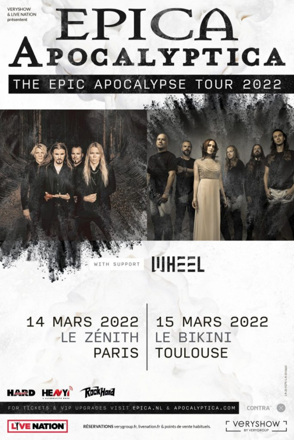 Epica, Apocalyptica, 2022, tournée, concerts