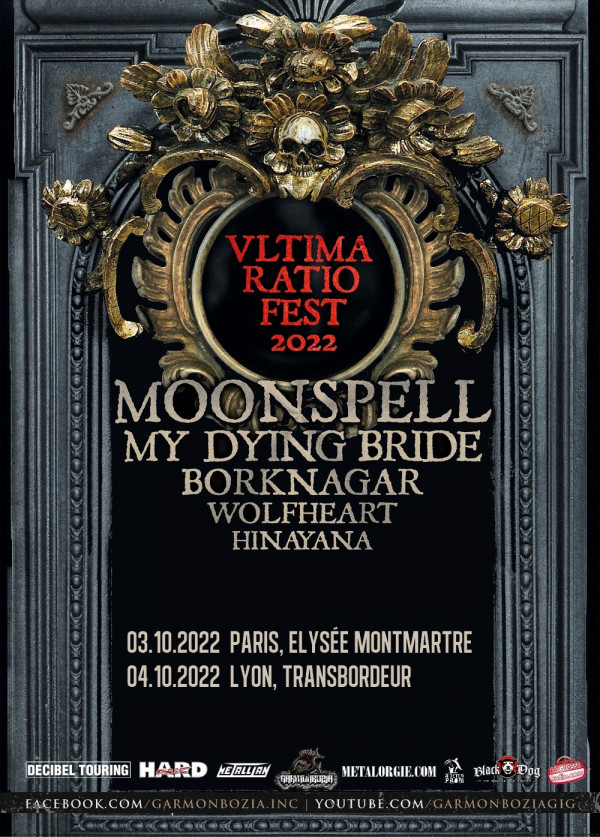 Moonspell, My Dying Bride, Borknagar, Wolfheart, Hinayana, 2022, concert
