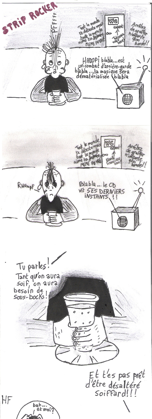 HADOPI blabla...est un combat d'arrière-garde blabla... la musique sera dématérialisée blabla...le CD vit SES DERNIERS INSTANTS !! Tu parles, tant qu'on aura soif, on aura besoin de sous-bocks ! Et t'es pas prêt d'être désaltéré soiffard !!!