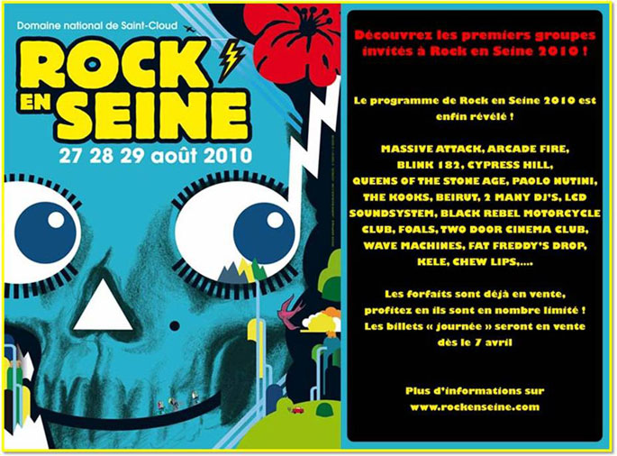 Rock En Seine 2010 affiche officielle du festival